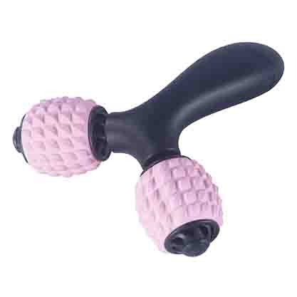 Small And Portable Hand Push Massager With Double EVA Bump Ball With Handle